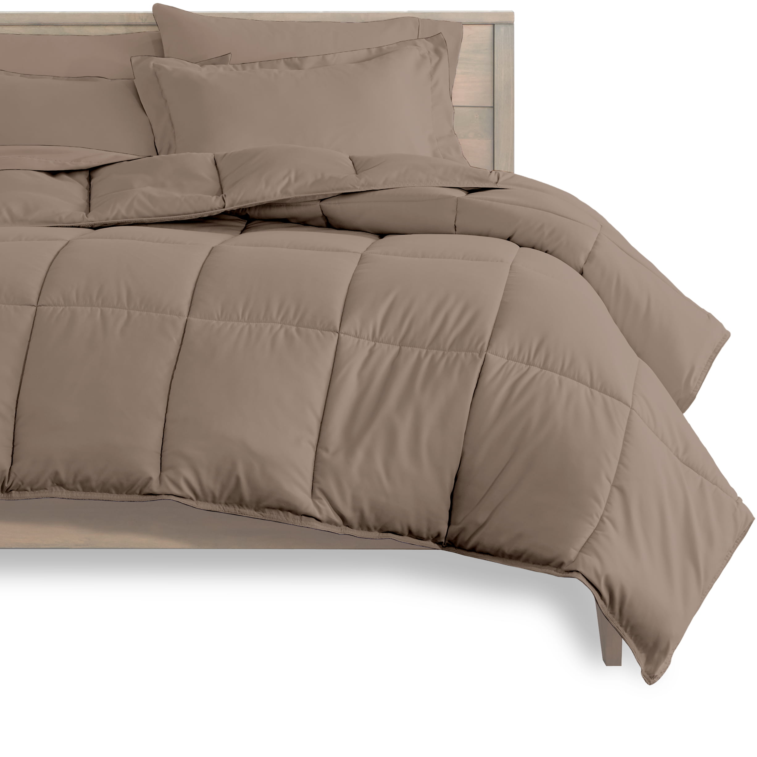 Twin XL, Taupe 4 Piece Microfiber Sheet Set with 2 Pillowcases Bare Home Bedding Bundle 