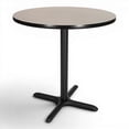 thumbnail image 6 of Hampden Furnishings Bennet Collection Steel Frame 36" Round Top, X Base, 36" Height Cafe Table, Black Frame/Grey Nebula Top, 6 of 13