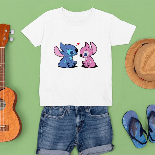 Children Top Kawaii Printing Disney Summer New Products Black White Tees Harajuku Fashion Outdoor Stitch Pattern T-Shirts Kids8T Gao Jinjia LED