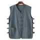 thumbnail image 1 of Camiseta sin mangas con cuello en V para hombre, cómoda, lisa, sin mangas, con botones, cuello en V, informal, de poliéster, 1 of 3