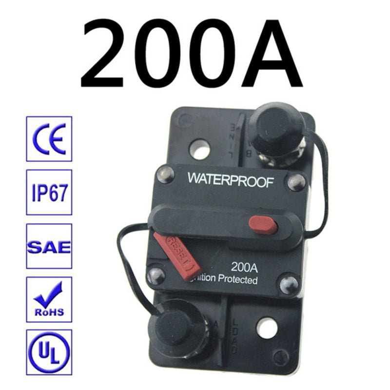 60v Circuit Breaker 50-250V Manual Reset Circuit Breaker Auto Car Marine Boat Waterproof Stereo Audio Fuse