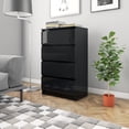 thumbnail image 1 of vidaXL Sideboard High Gloss Black 60x35x98.5 cm Engineered Wood, 1 of 3