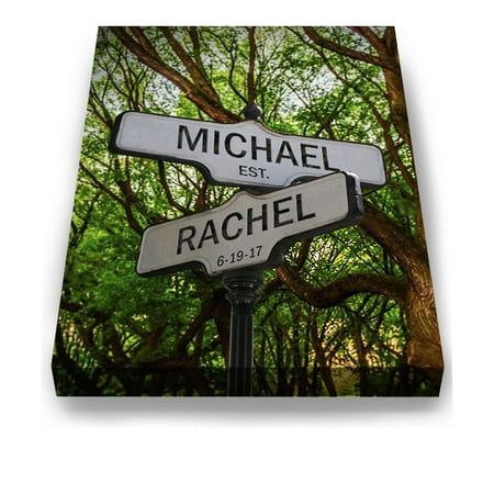 Personalized Names Established Date Street Sign Canvas