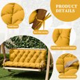thumbnail image 3 of Snubbull Swing Replacement Cushion, Outside Bench Cushion with Backrest, 2-3 Seater Cushion with 6 Ties for Outdoor Furniture, 60 x 40 x 5 inches Porch SwingCushion Garden Bench, Yellow, 3 of 7