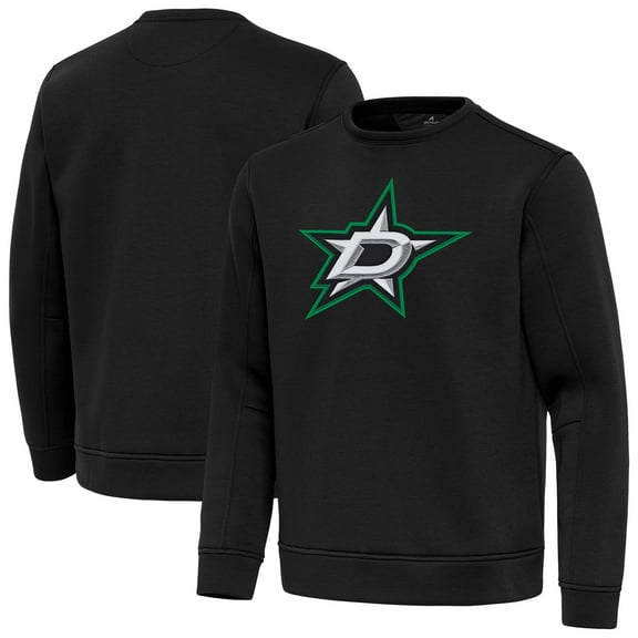 Men's Antigua Black Dallas Stars Relevant Lightweight Pullover Sweatshirt