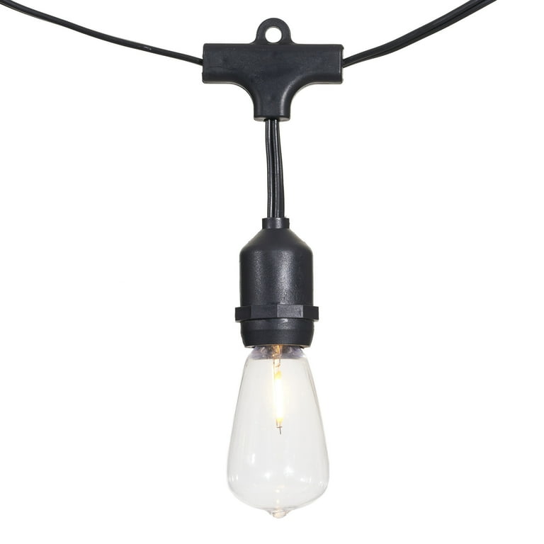 Better Homes & Gardens 15 Count Edison Bulb String Lights, Black Wire Better Homes & Gardens 15 Count Edison Bulb String Lights, Black Wire