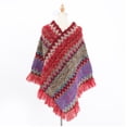 thumbnail image 2 of Cape Rétro à Rayures de Style Ethnique Bohème à la Mode pour Femmes, Épaisse, en Liquidation, 2 of 6