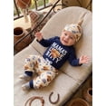 thumbnail image 6 of RUINIXCW Western Baby Boy Cowboy Outfit My First Rodeo Newborn Baby Boy Hospital Coming Home Clothes Infant Highland Cow Print Long Sleeve Romper and Pants Hat Set, 6 of 9