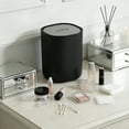 thumbnail image 6 of Desk Mini Car Trash Can, 0.4 Gallon Table Top Plastic Waste Basket with Stainless Steel Lid, Small Garbage Bin for Bedroom, Coffee Bar, Vehicle Cup Holder, Vanity Countertop, Black, 6 of 7