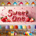 thumbnail image 5 of LUUFILx Sweet One Strawberry Themed Backdrop Party Supplies Photography Props Birthday Banner Decorations Baby Shower Background Celebration Event Decor, 5 of 8