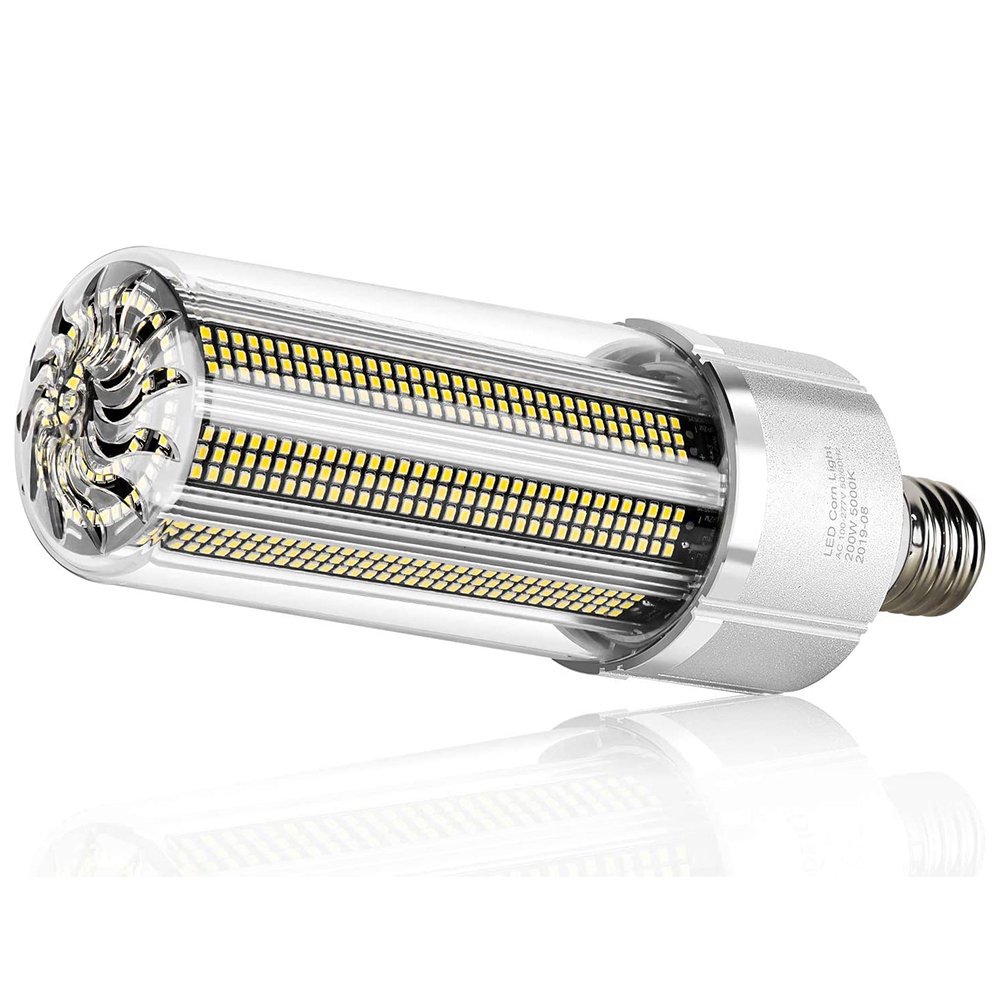 YLHHOME 80W200W Corn LED Light Bulb Builtin Fan E26/E27/E39/E40 Base LED Bulb for Commercial