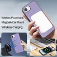 thumbnail image 6 of for iPhone 16e Wallet Case, 2-in-1 Detachable Back Magnetic Cover & PU Leather Wallet Phone Case, with Folio 4 Card Holders, Support Mag-Safe Charging Case for iPhone 16e, Purple, 6 of 6