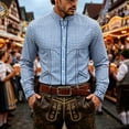thumbnail image 2 of XIAOCHA Mens Plaid Print Button Down Shirt Long Sleeve Bavarian Oktoberfest Button-Up Top, 2 of 4