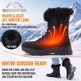 thumbnail image 3 of Sosenfer Snow Boots for Women Waterproof Winter Boots Fur Lined Warm Lace Up Black Winter Shoes Womens Hiking Work Boots for Snow, Outdoor & Daily Wear Size 5.5, 3 of 9
