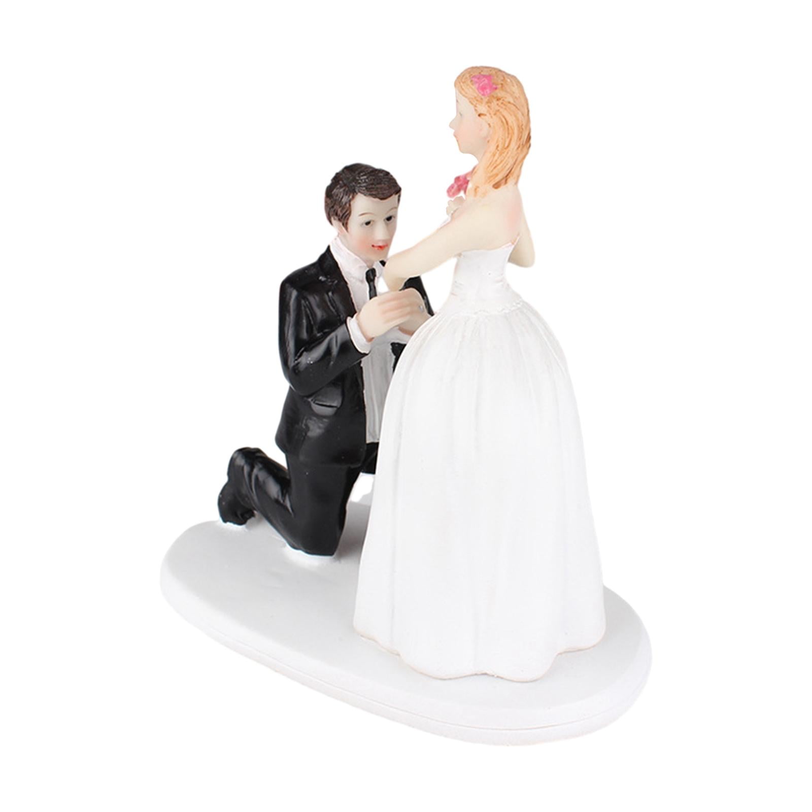 Rustic Wedding Cake Topper Wedding Cake Dolls Simulated Figures Scene Collectible Miniature Scene People for Birthday Wedding