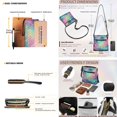 thumbnail image 2 of ZUXONGSY Colorful Mermaid Scale Print Women's Leather Crossbody Hobo Bag & Wallet Set, Medium Size Messenger Purse with Adjustable Shoulder Strap for Daily Use, 2 of 5