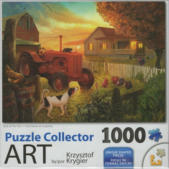 Puzzle Collector Art 1000 Piece Puzzle - Dusk at the Farm