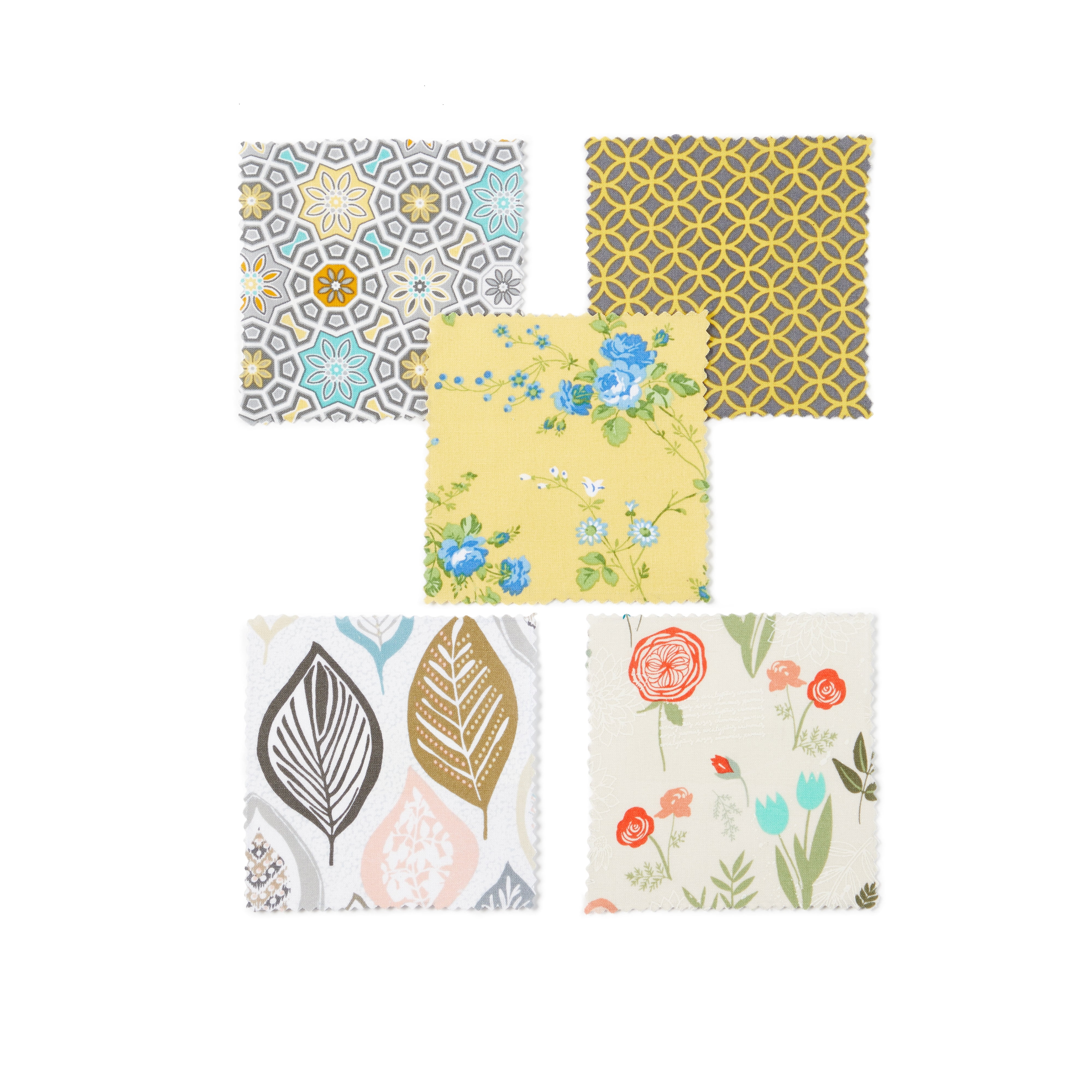 (2 pack) Waverly Inspirations 1 Yard Cut 100% Cotton Prints Fabric Organic Leaves Neutral 44" Wide for Quilting & Sewing