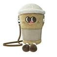 thumbnail image 2 of Bolso bandolera tipo taza de café de peluche, de un solo hombro, portátil, pequeño, tipo cartera, tipo taza de té con leche, para chica, 2 of 6