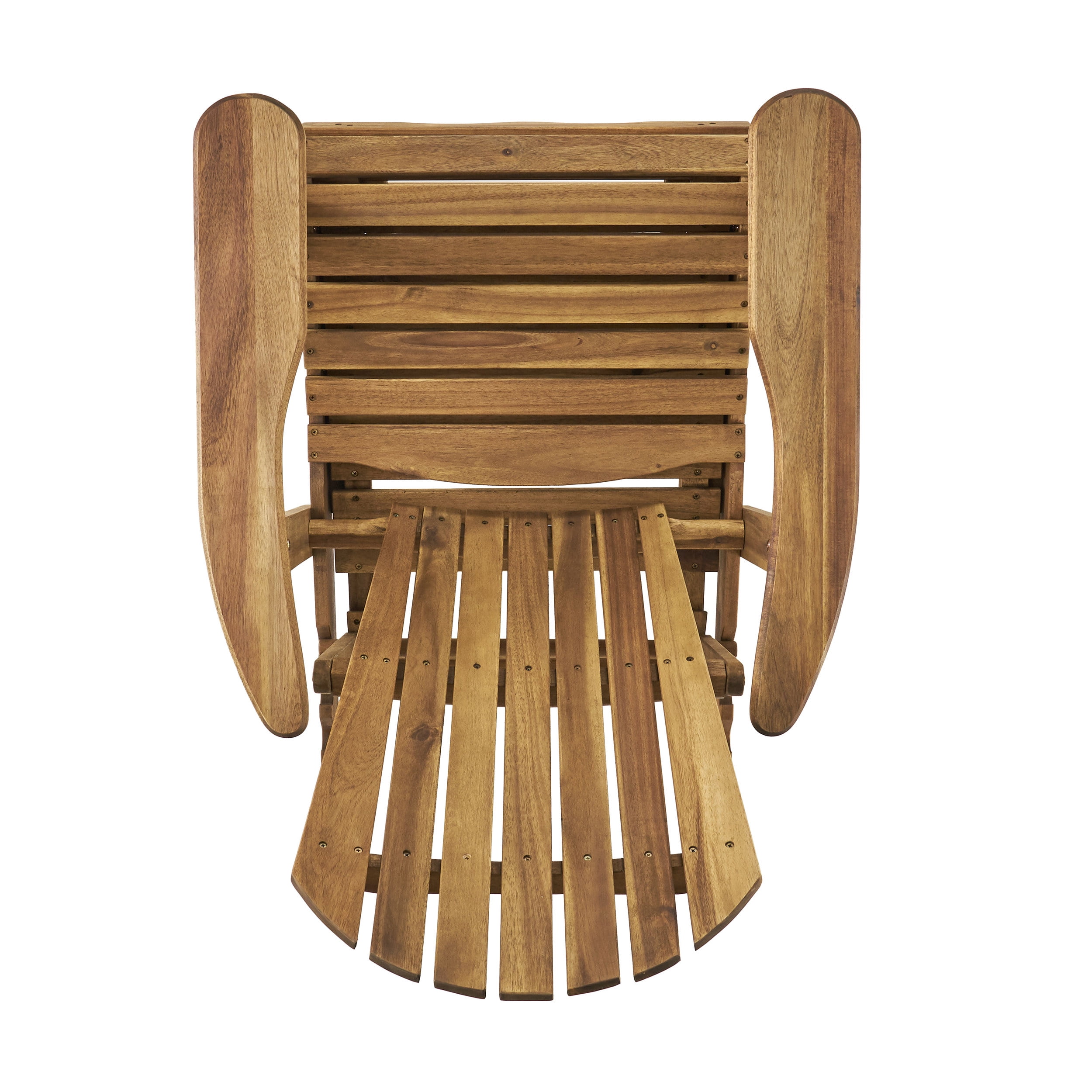 Desert Fields Munoz Reclining Wood Adirondack Chair with Footrest, Natural Stained