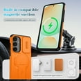 thumbnail image 2 of Dteck 2 In 1 for Samsung Galaxy S25 FE Case, Compatible with MagSafe, Invisible Kickstand HD Screen Protector, Heavy Duty Shockproof Magnetic Phone Cover with Slide Camera Lens Protection,Orange, 2 of 5