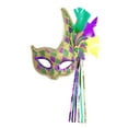 thumbnail image 1 of Half Face Costume Halloween Fancy Dress Musical Masquerade Feather With Point 20.5x16cm, 1 of 10