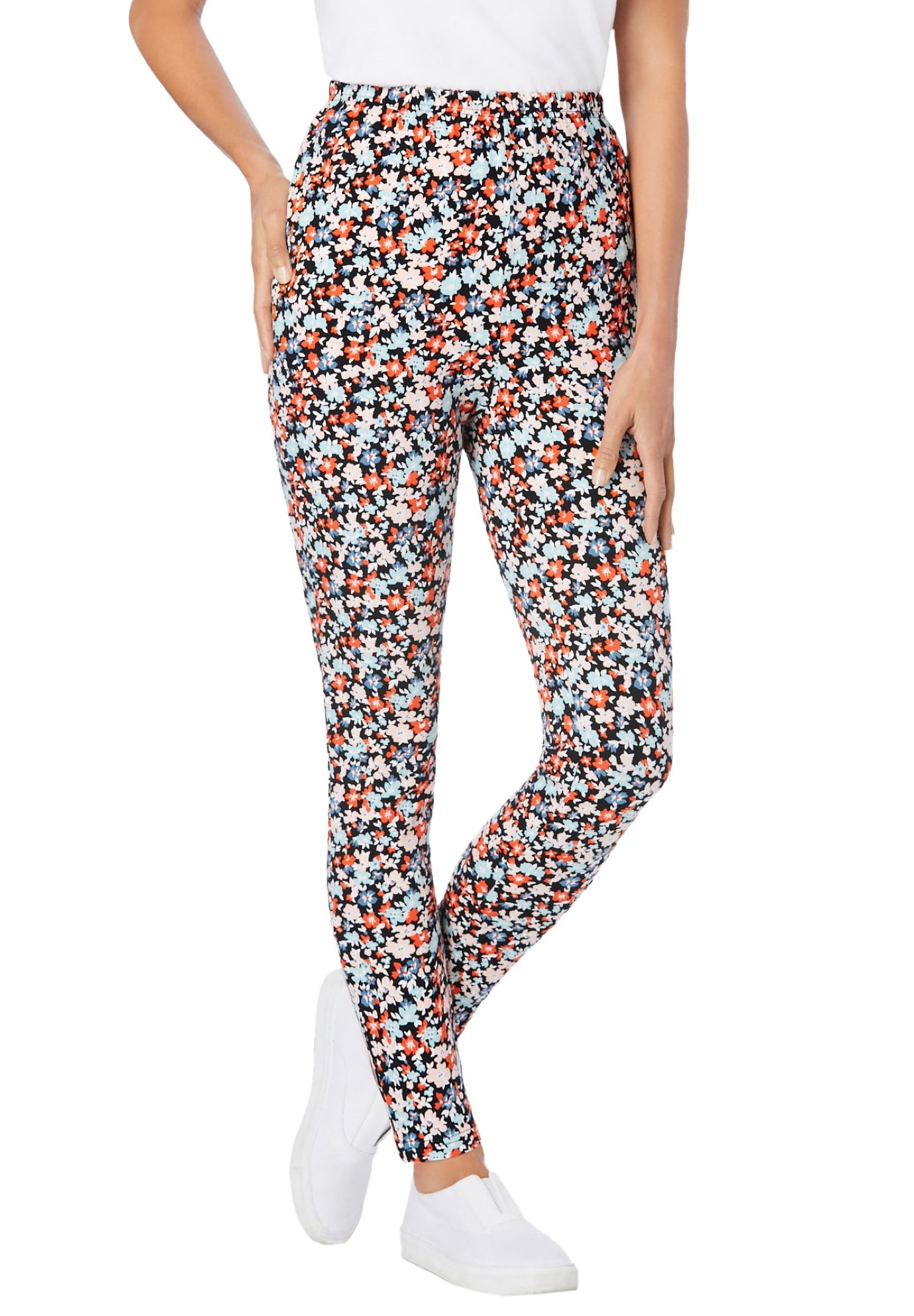 Woman Within Women's Plus Size Tall Stretch Cotton Printed Legging Legging  - Walmart.com