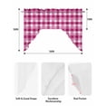 thumbnail image 5 of Pink White Plaid Swag Valances for Windows, Small Curtains Drapes, Modern Abstract Buffalo Checked Kitchen Window Curtains Over Sink Rod Pocket Window Treatment Valance for Bedroom/Bathroom 56"x36", 5 of 5