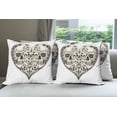 thumbnail image 6 of Ambesonne Colorful Throw Pillow Cover 4 Pack, Twin Heart Design, 18", Black Cream, 6 of 7