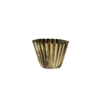 Creative Co-Op Fluted Metal Vase with Distressed Finish, Antique Brass