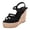 Black, variant on IWRICH Women's Espadrilles Wedge Platform Sandals Braided Ankle Strap Open Toe Heels Beach Sandals Summer Shoes White 9.5
