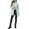 thumbnail image 2 of INSPIRE CHIC Women's Shawl Collar Single Breasted Mid-Thigh Overcoat L Green, 2 of 8