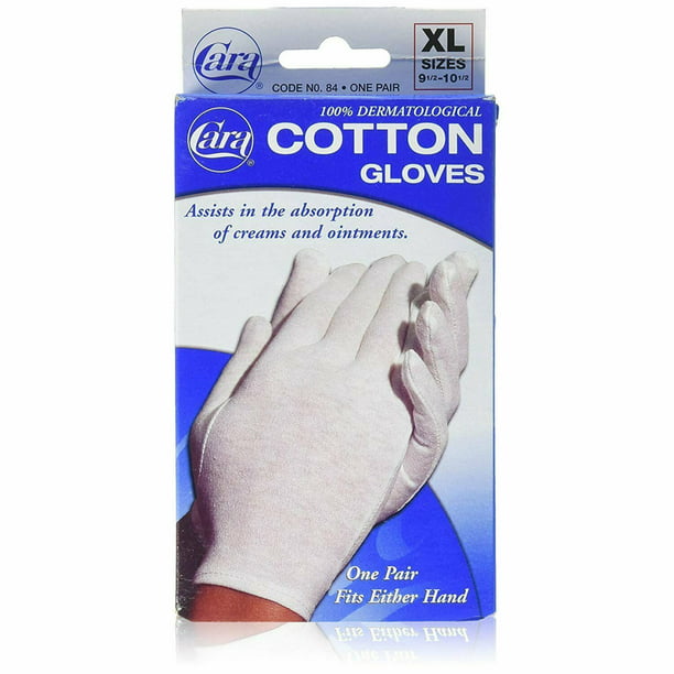 Cara Dermatological 100% Cotton Gloves, XLarge, 1 pair, 4 Pack ...