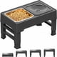 thumbnail image 1 of Comederos elevados para perros de 4 alturas, con soporte elevado y comedero de acero inoxidable de 1,6 l y bebedero a prueba de salpicaduras de 1,1 l para perros medianos y grandes, color, 1 of 5