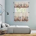 thumbnail image 6 of Blue and Kitchen Curtains Valances and Tiers Set of 3 Yellow Poppy Watercolor Floral Plants Retro Linen Tier Curtains and Valance with Rod Pocket for Small Windows, 27.5"x36", 6 of 9