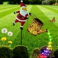 thumbnail image 2 of Christmas Santa Solar Kettle Lights Garden Lawn Decorative Lights, Hanging Metal Solar Santa Claus Watering Can with LED Light, Waterproof Outdoor Lantern Decoration for Yard Patio, 2 of 7