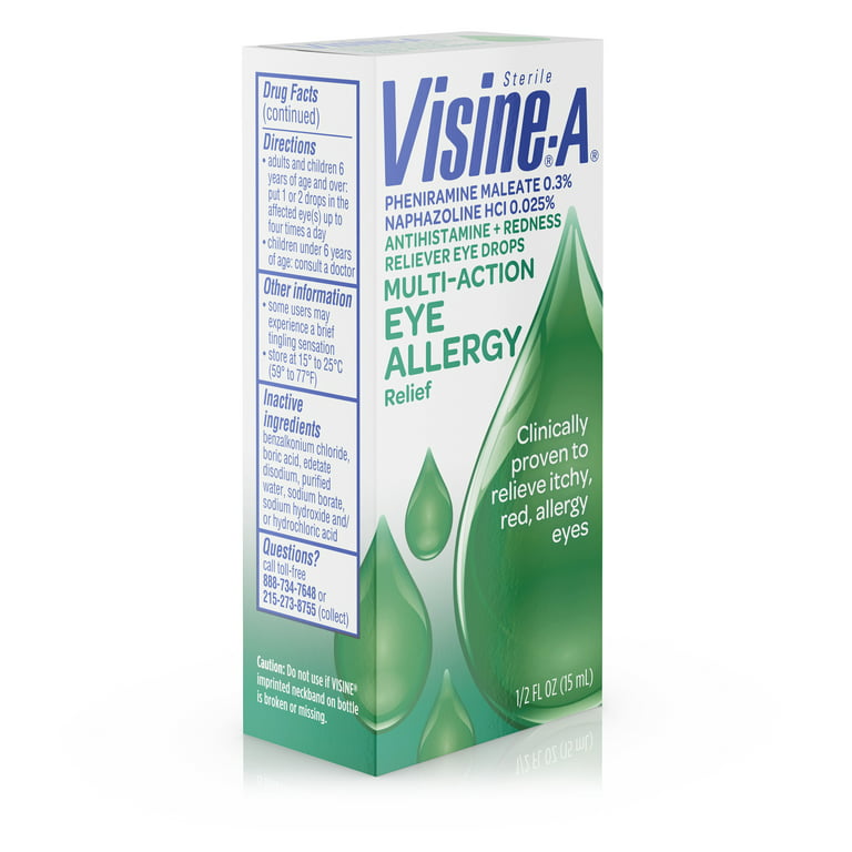 Visine Allergy Eye Relief, Multi-Action, 0.5 fl oz/15 mL Ingredients and  Reviews