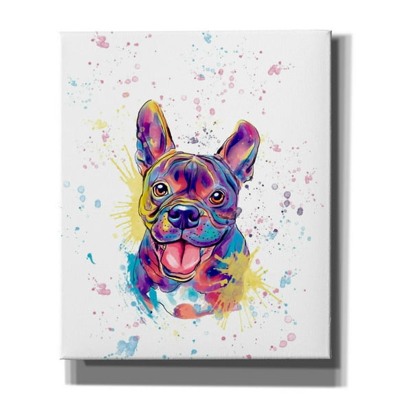 Epic Graffiti 'Colorful Watercolor French Bulldog' by Furbaby Affiliates, Canvas Wall Art, 20"x24"
