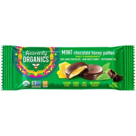Chocolate Patties - Heavenly Organics Honey Patties Chocolate MInt -- 1.16 oz pack of 6