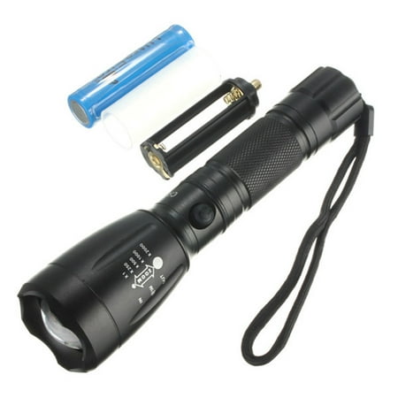 2000Lms T6 LED Zoomable Zoom Flashlight Torch Lamp Light + 18650 Battery For Fishing