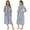 Blue, variant on Women Zipper Front Robes Loose Nightgowns Spa Bathrobe Sleepwear with Pockets Half Sleeve Loungewear Housecoat Nightgown