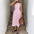 thumbnail image 5 of CIENVNSTG Maxi Dress for Women Solided Color Spring Breathable Holiday Dress Elegant Versatile Beach Dress, 5 of 5