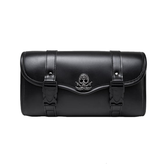Yammee Punk Style Motorcycle Storage Pouches PU Leather Tool Bag for Handlebar and Fork