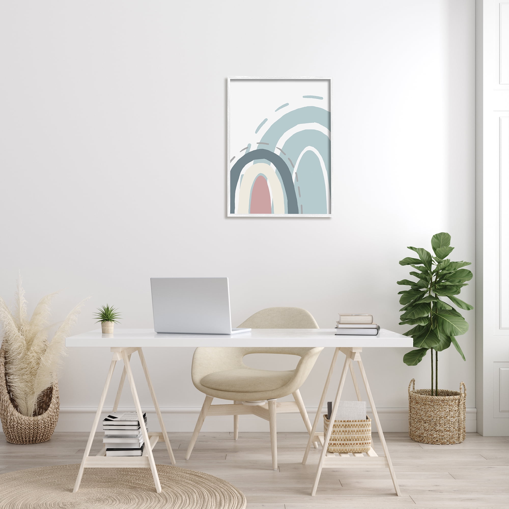 Stupell Indtries Blue Double Rainbow Abstract Soft Neutral Sky,24 x 30,Design by Kali Wilson