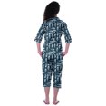 thumbnail image 4 of Moomaya Printed Cotton 3/4 Sleeve Shirt With Capri 2 Piece Nightwear Set Sleepwear For Womens, 4 of 7