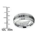 thumbnail image 4 of Men's Titanium Black Trinity Cubic Zirconia Ring Wedding Band With Shimmer Finish 8mm 9.5, 4 of 4