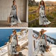 thumbnail image 3 of FOR U DESIGNS Ink Crane Leaf Print Matchable Couples' Outfit Button-up Shirt Or Flowy Dress Linen-Like Womens Sleeveless Sundress Mens Casual Shirt, 3 of 7
