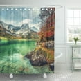 thumbnail image 1 of ABPHQTO Maravilloso paisaje alpino Impresionante paisaje de los Alpes austriacos Famoso lago de montaña Cortina de ducha 150x180 cm, 1 of 1