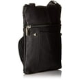 thumbnail image 2 of Roma Leathers Genuine Leather Multi-Pocket Crossbody Purse Bag (Black), 2 of 6