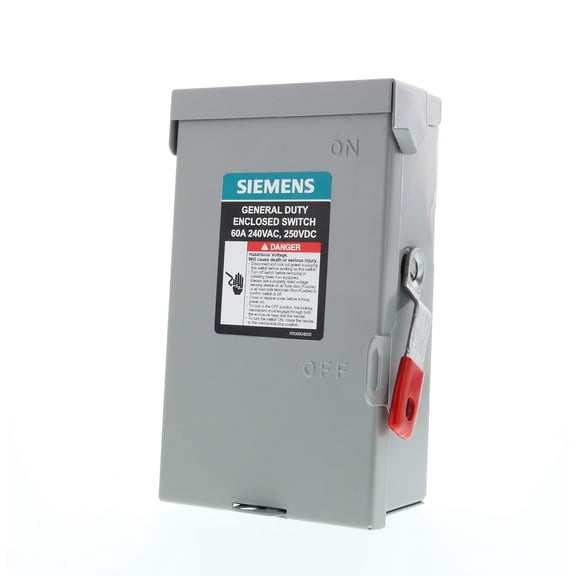 SIEMENS 2P 60A 240V General Duty Safety Switch Outdoor, Non-Fusible CA3